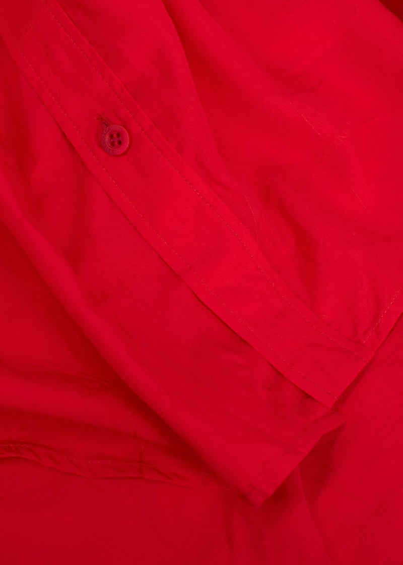 Balenciaga Red  Jacquard Oversized Silk Shirt