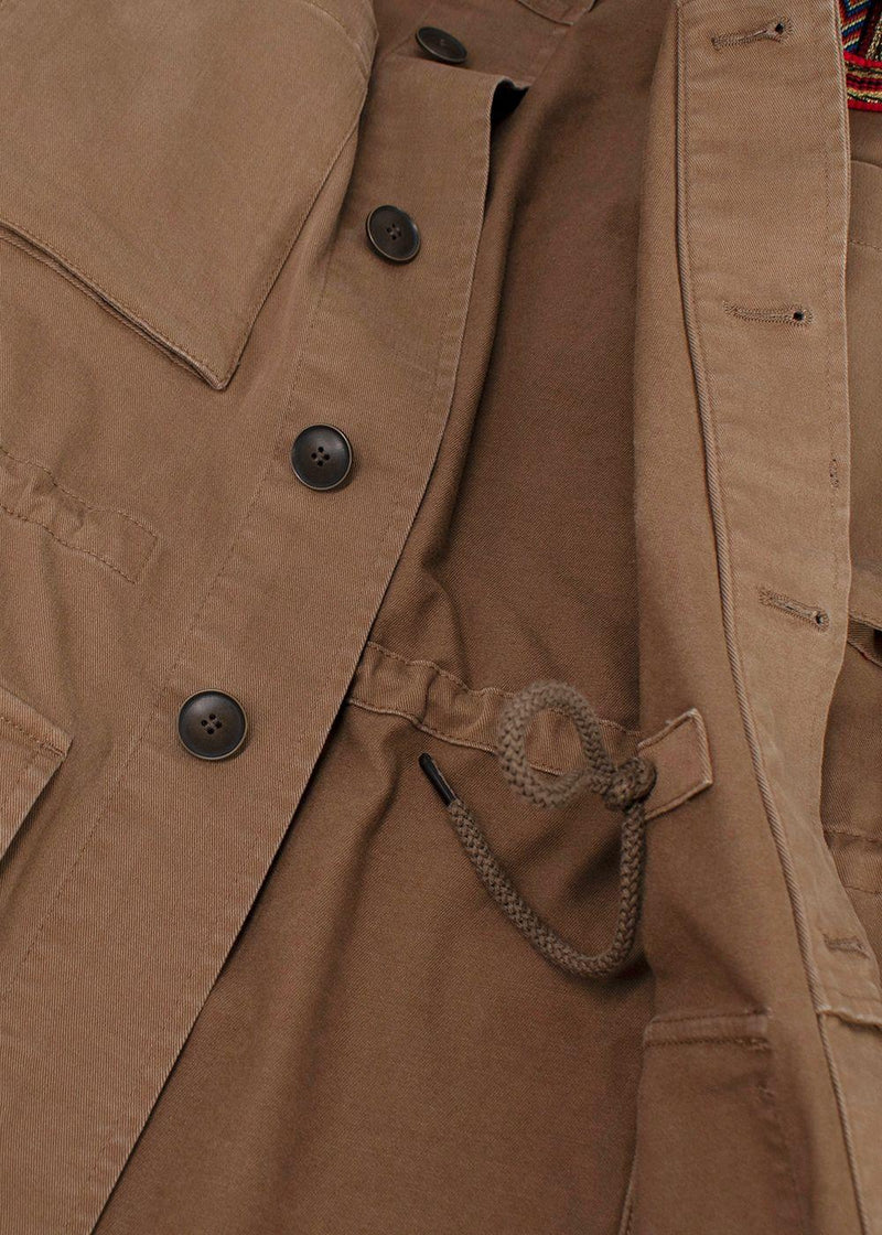 Fashion Clinic Timeless Embroidered Trim Field Jacket
