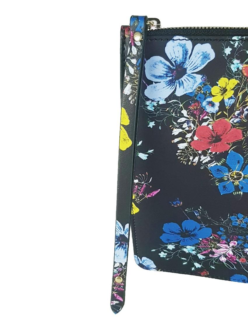 Erdem Black Floral Print Zip-Pouch