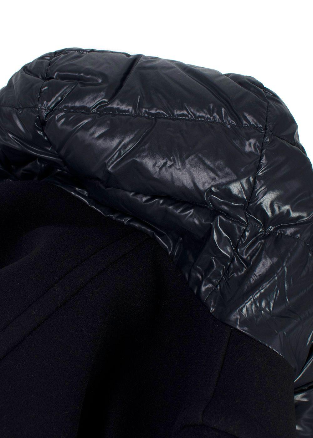 Moncler Navy Cerdus Wool Puffer Coat