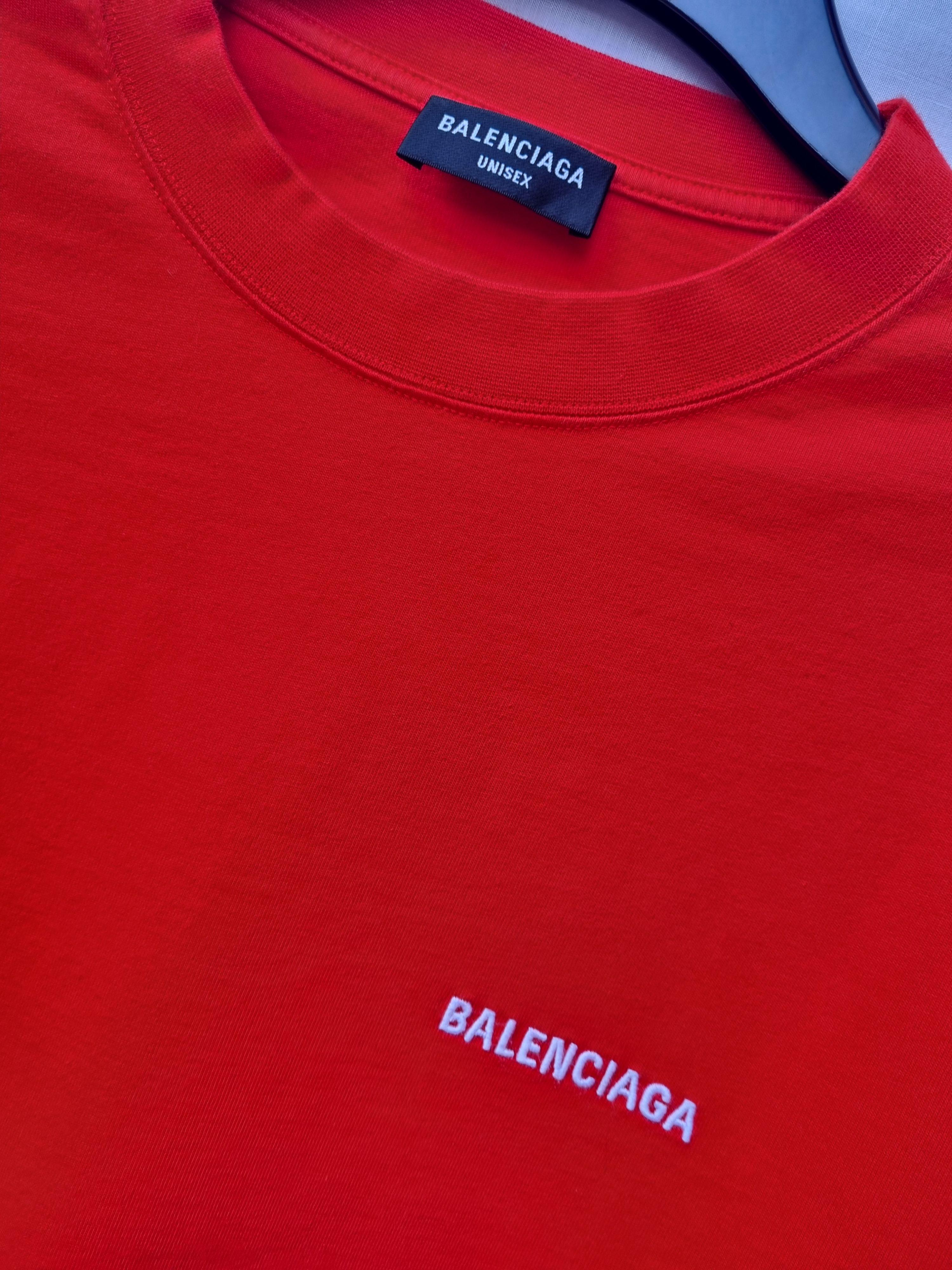 Red cotton jersey Classic embroidered logo T-shirt