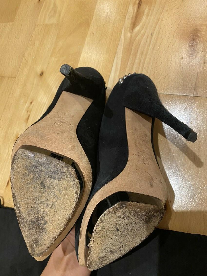 McQ Black Studded Suede Pumps