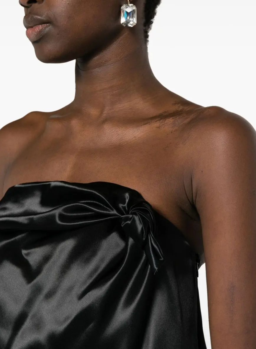 Louisa Ballou  Knot-Detailed Satin Minidress