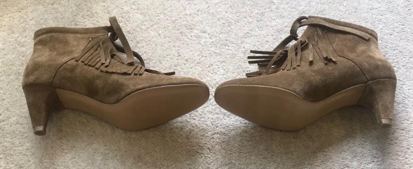 Maje Suede Frange Ankle Boots