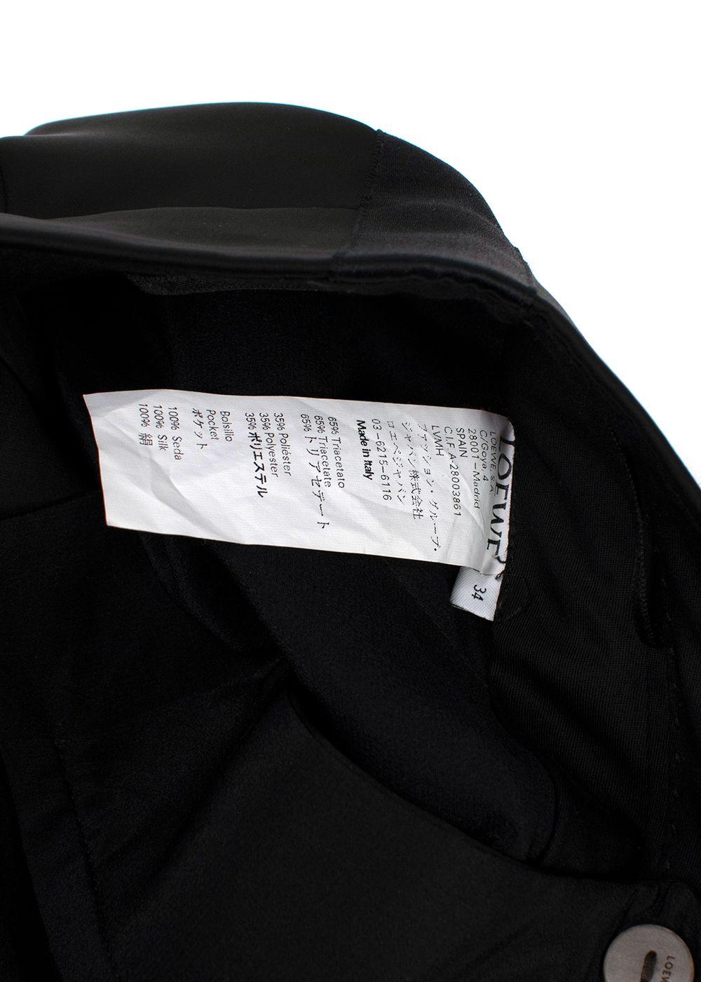 Loewe Black Satin Tailored Trousers