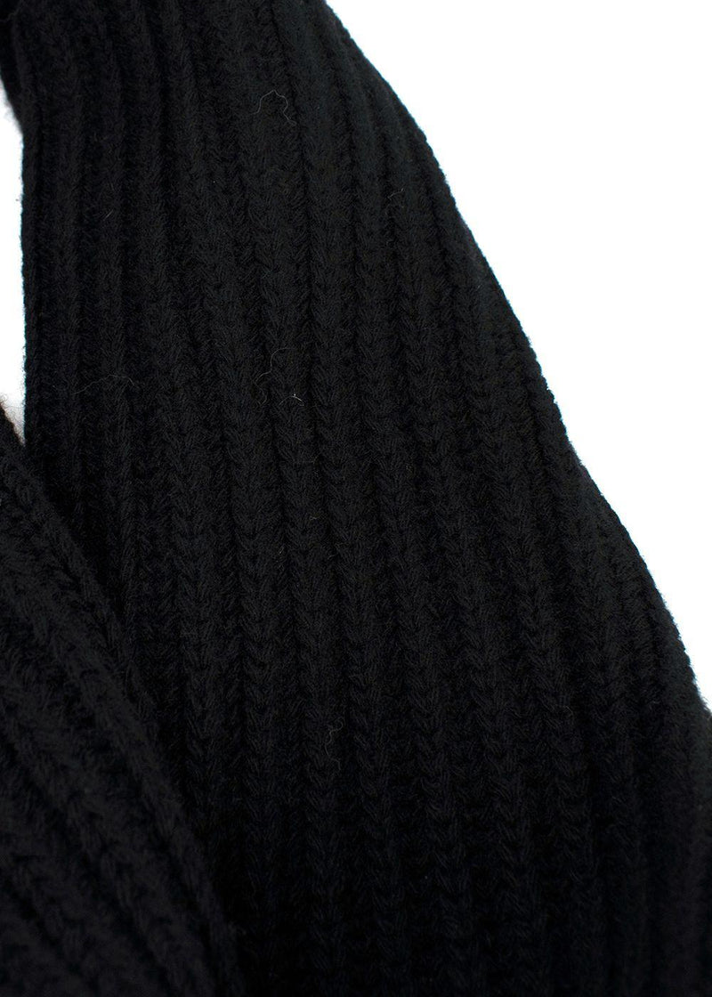 Fusalp x Zenith Black Ribbed Wool Beanie and Scarf Set