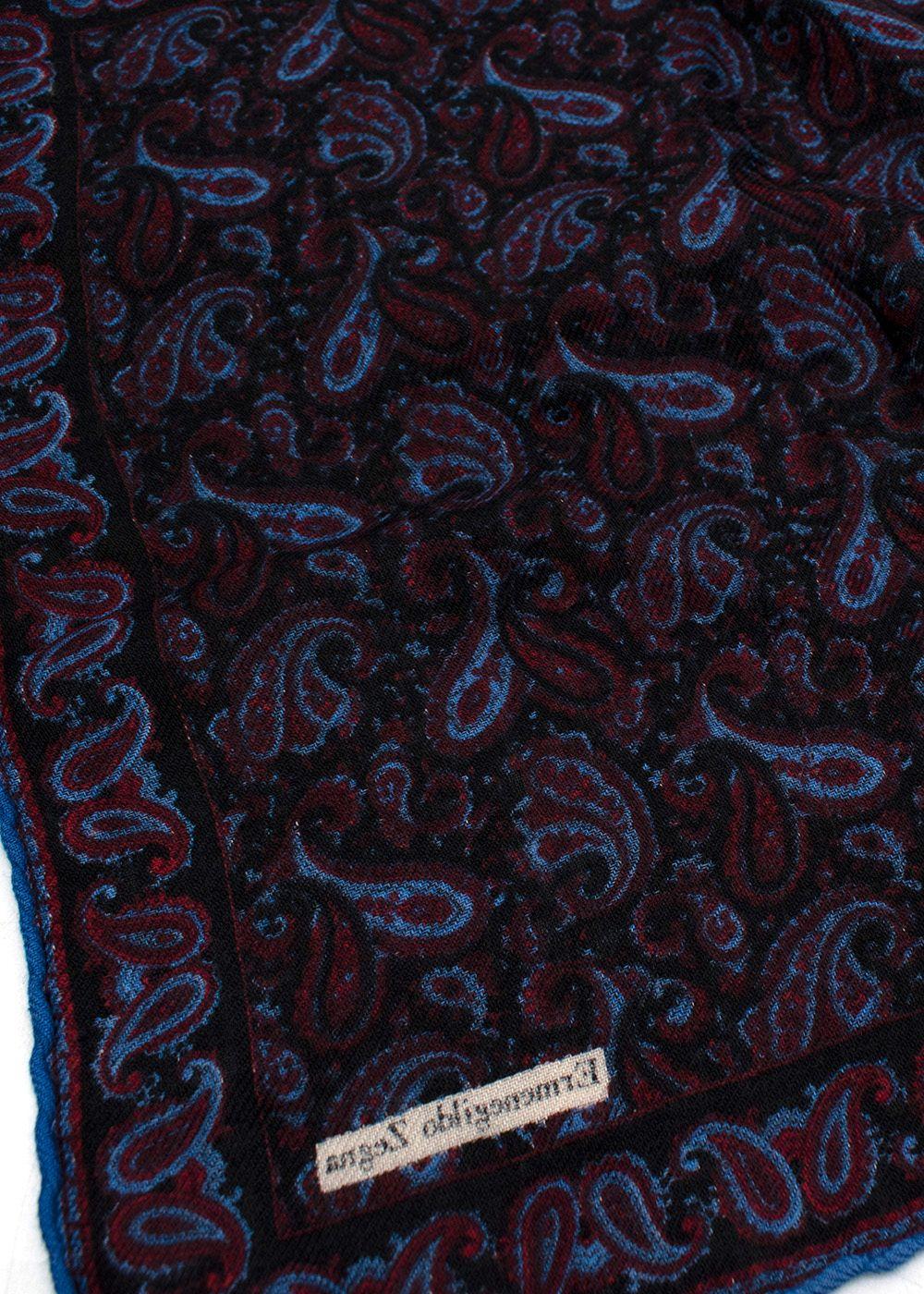 Navy Paisley Pocket Square