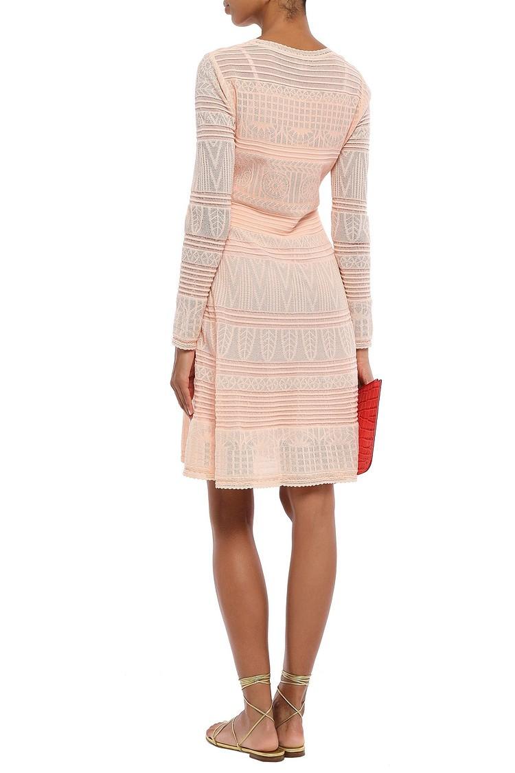 Missoni Peach Crochet Knit Dress