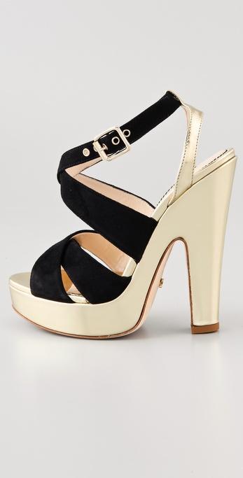Jerome C. Rousseau Black Suede Sandals