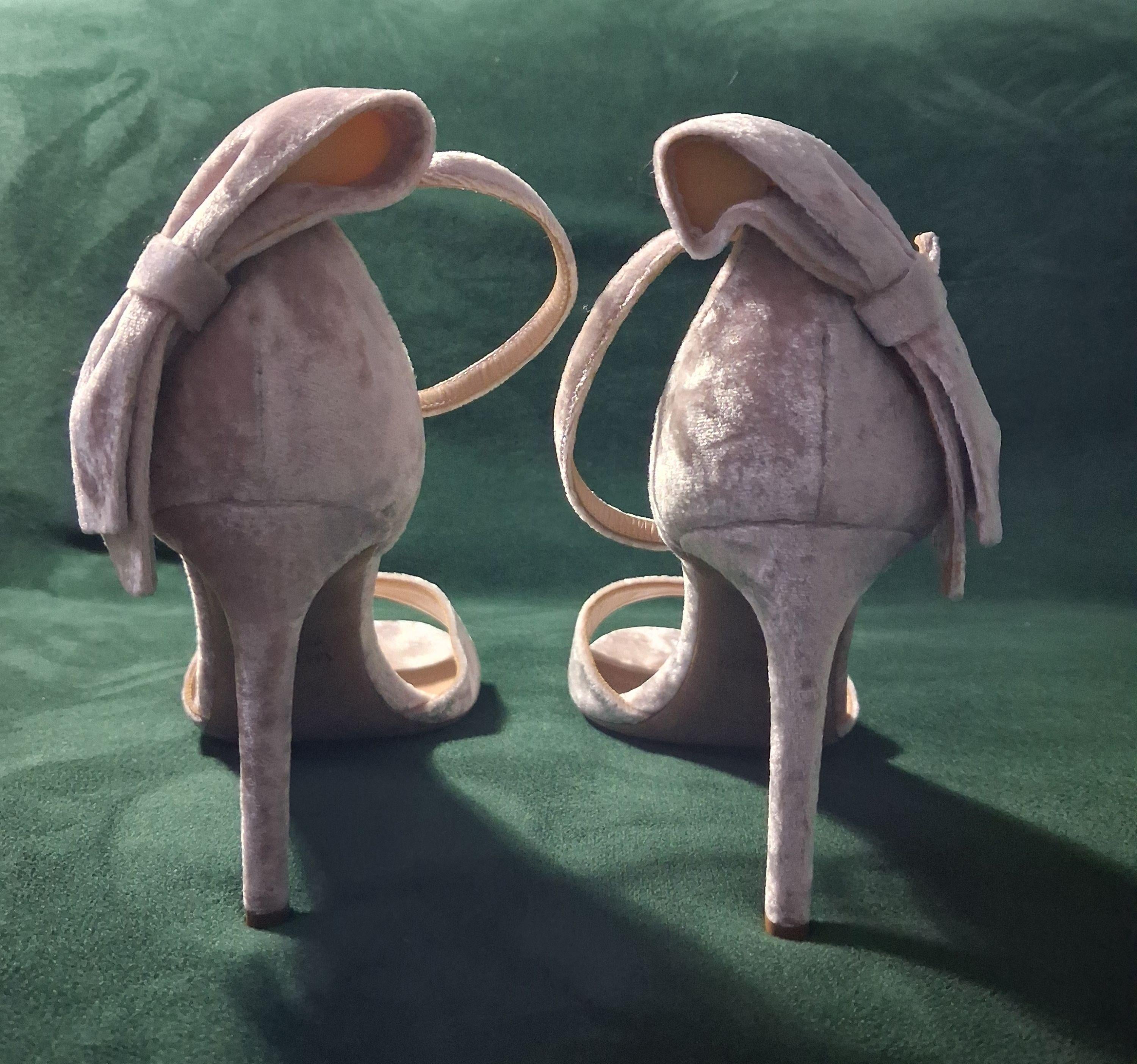 Valentino Blush Velvet Heeled Sandals