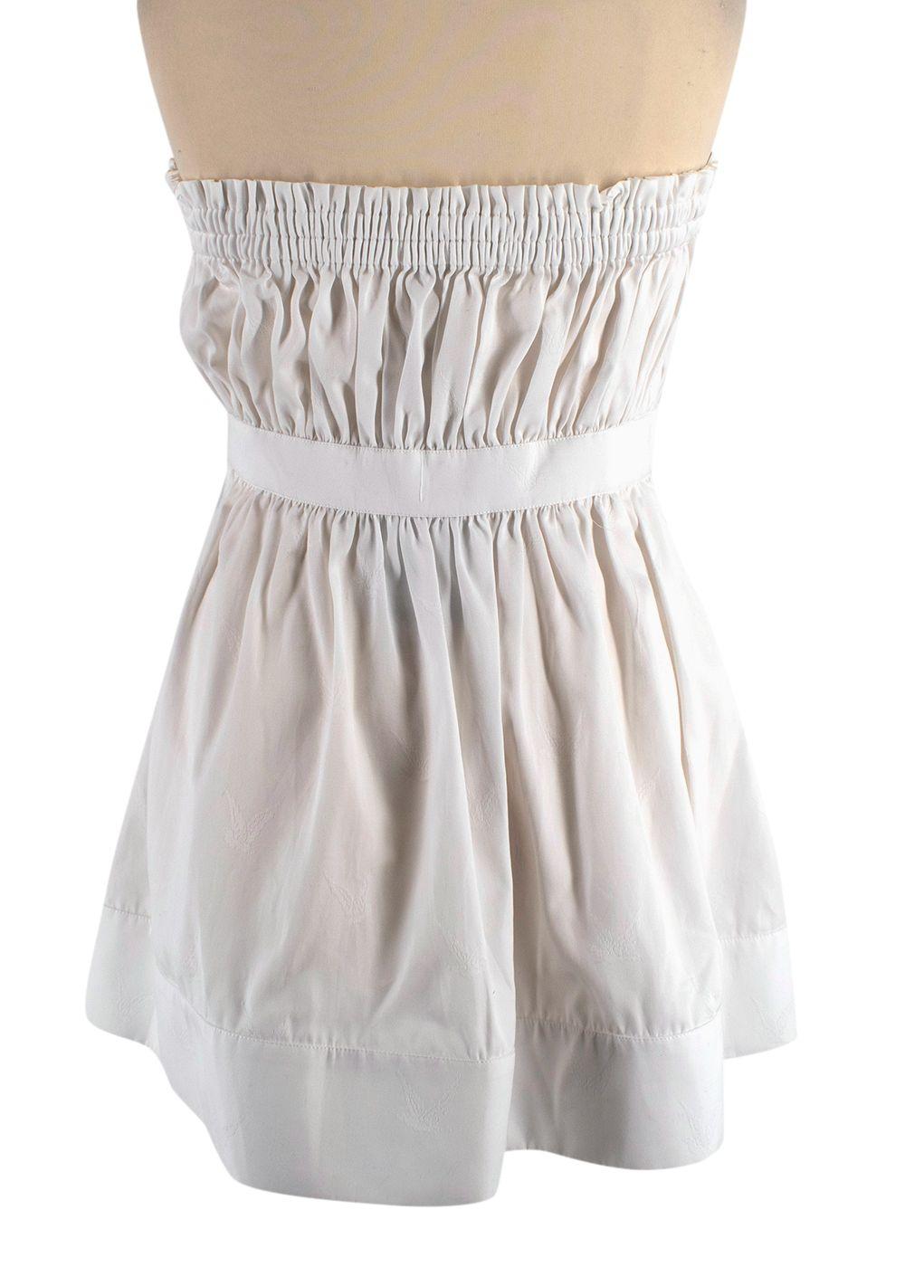 Alexander McQueen White Strapless Peplum Top