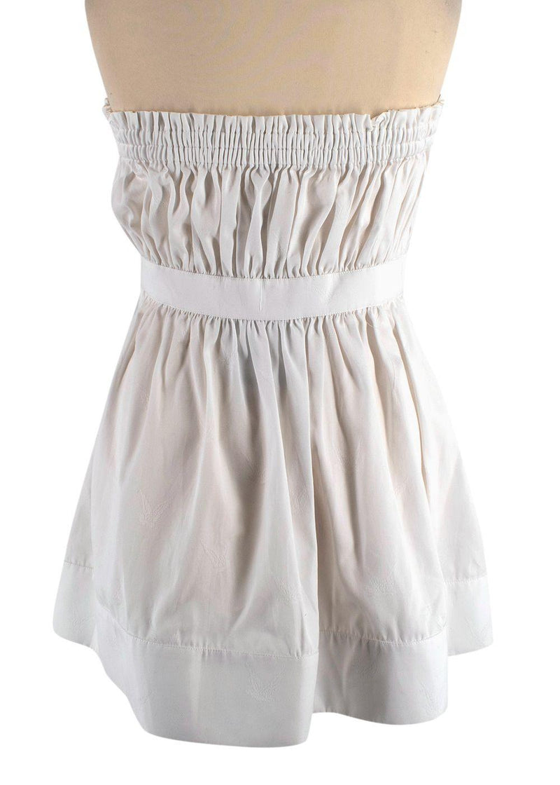 Alexander McQueen White Strapless Peplum Top