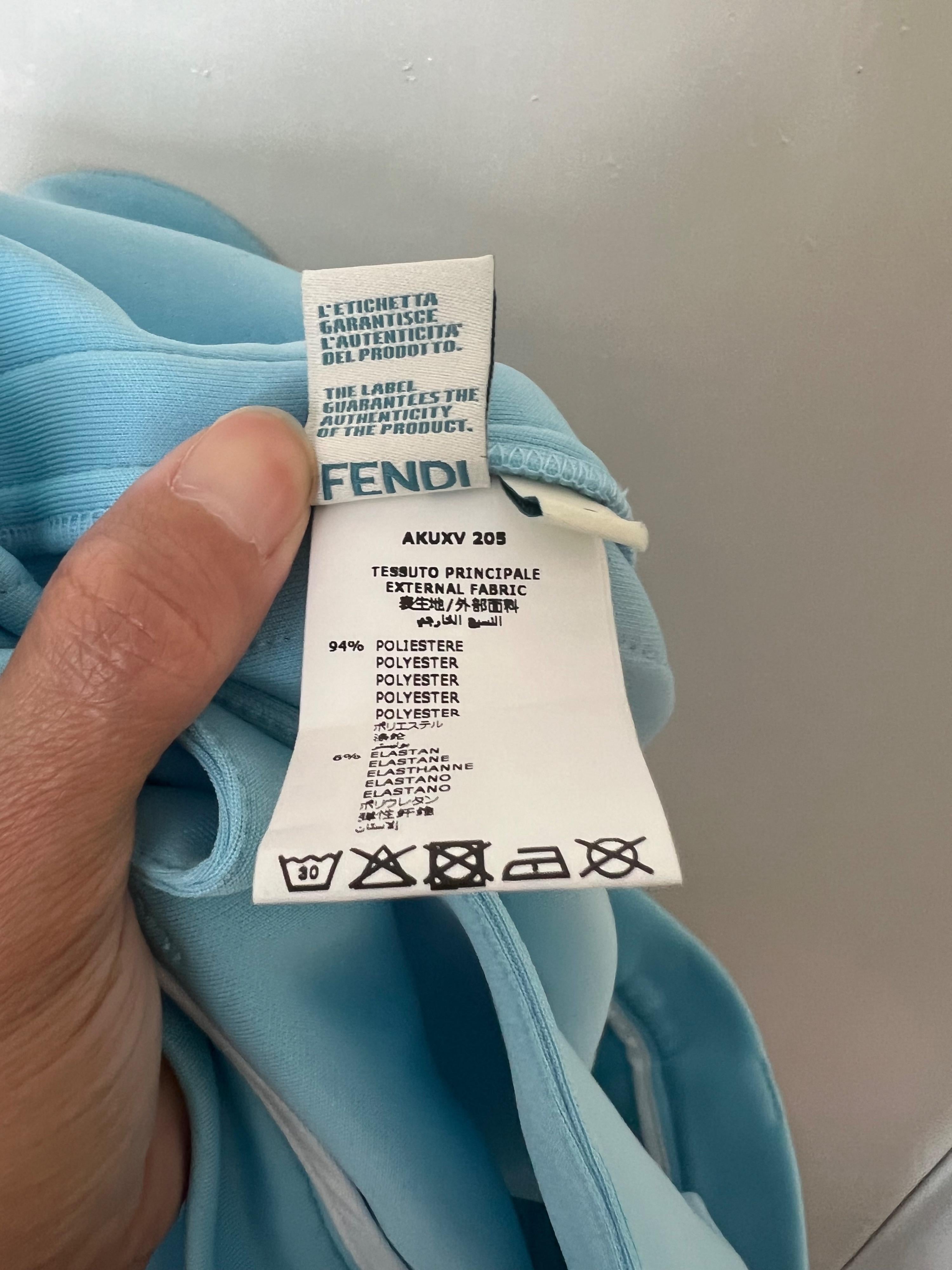 Fendi Kids Blue Logo Tapered Trousers