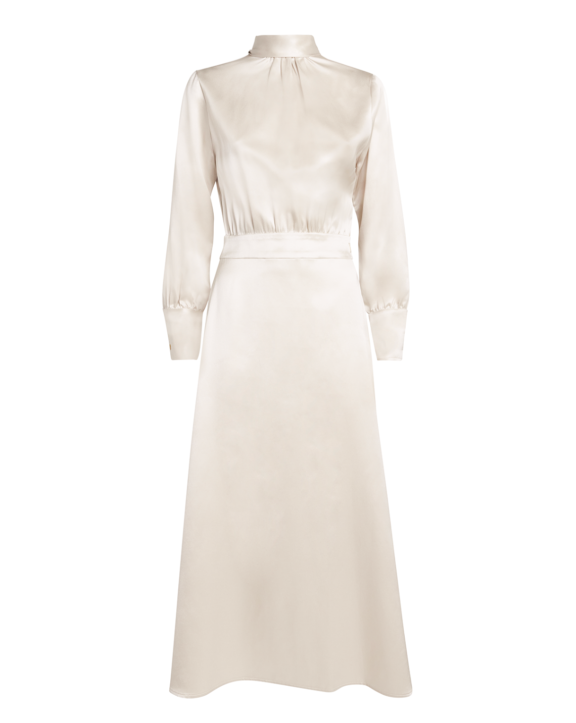 Colombo Beige Silk Midi Dress