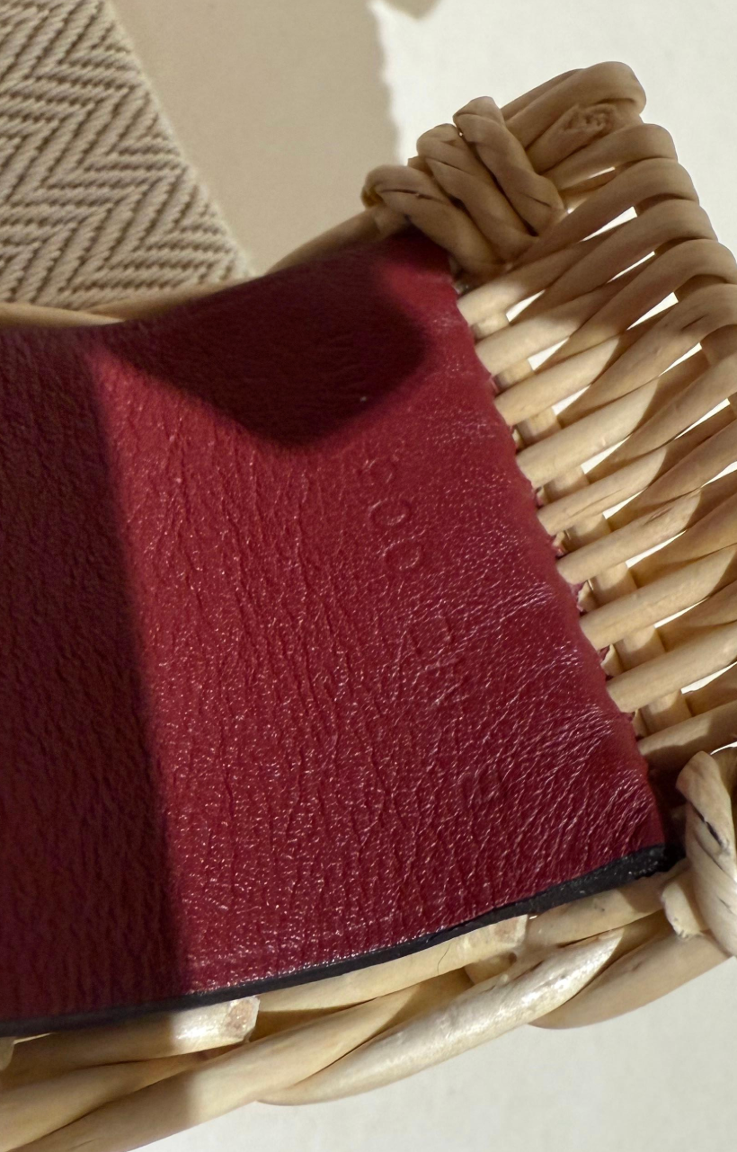 Hermes Raffia And Leather Picnic Cuff
