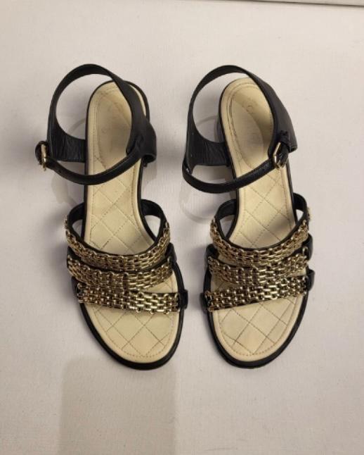 Chanel Chain Embellished Sandals