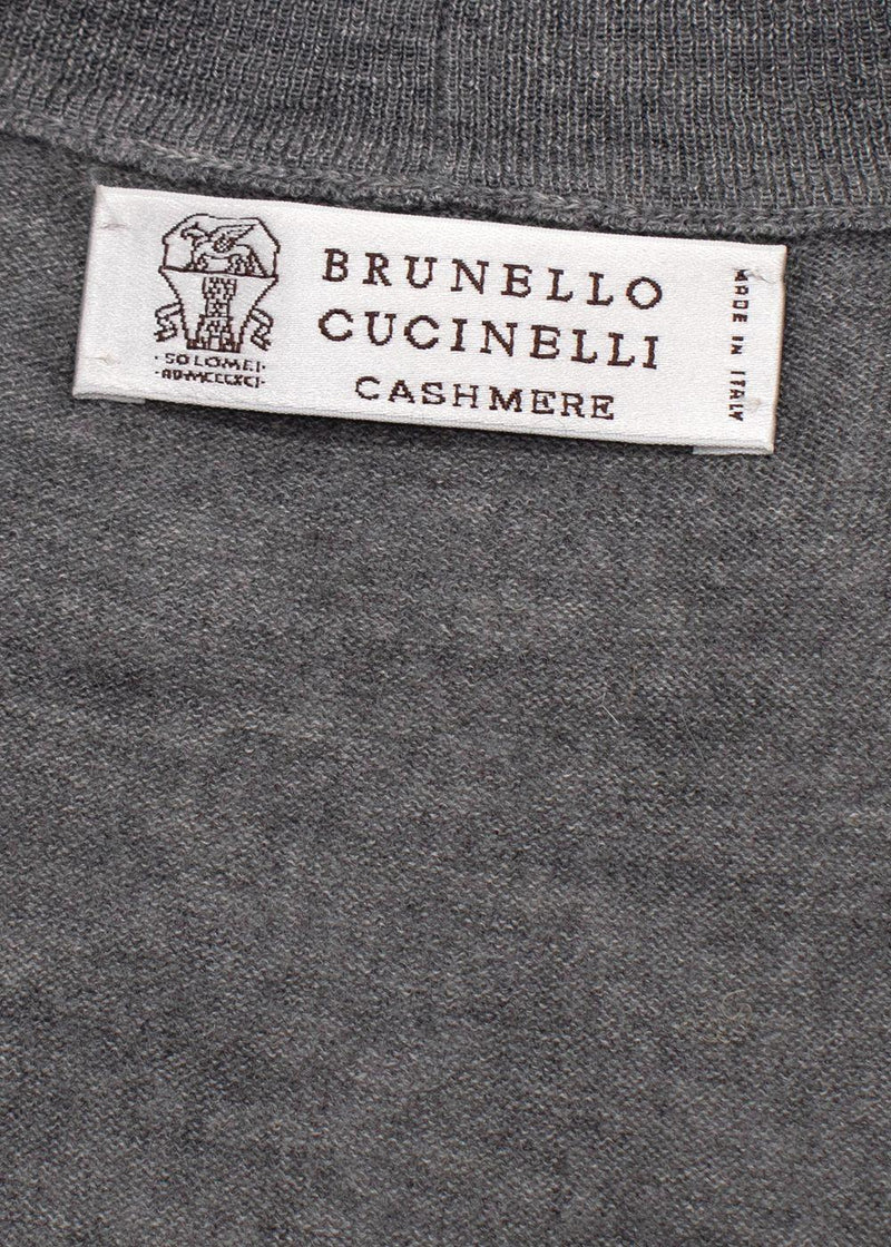 Brunello Cucinelli Grey Cashmere Blend Sweater Vest