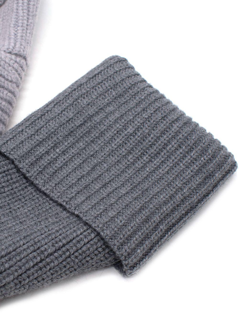 Victoria Beckham Grey Tricolour High Neck Wool Jumper