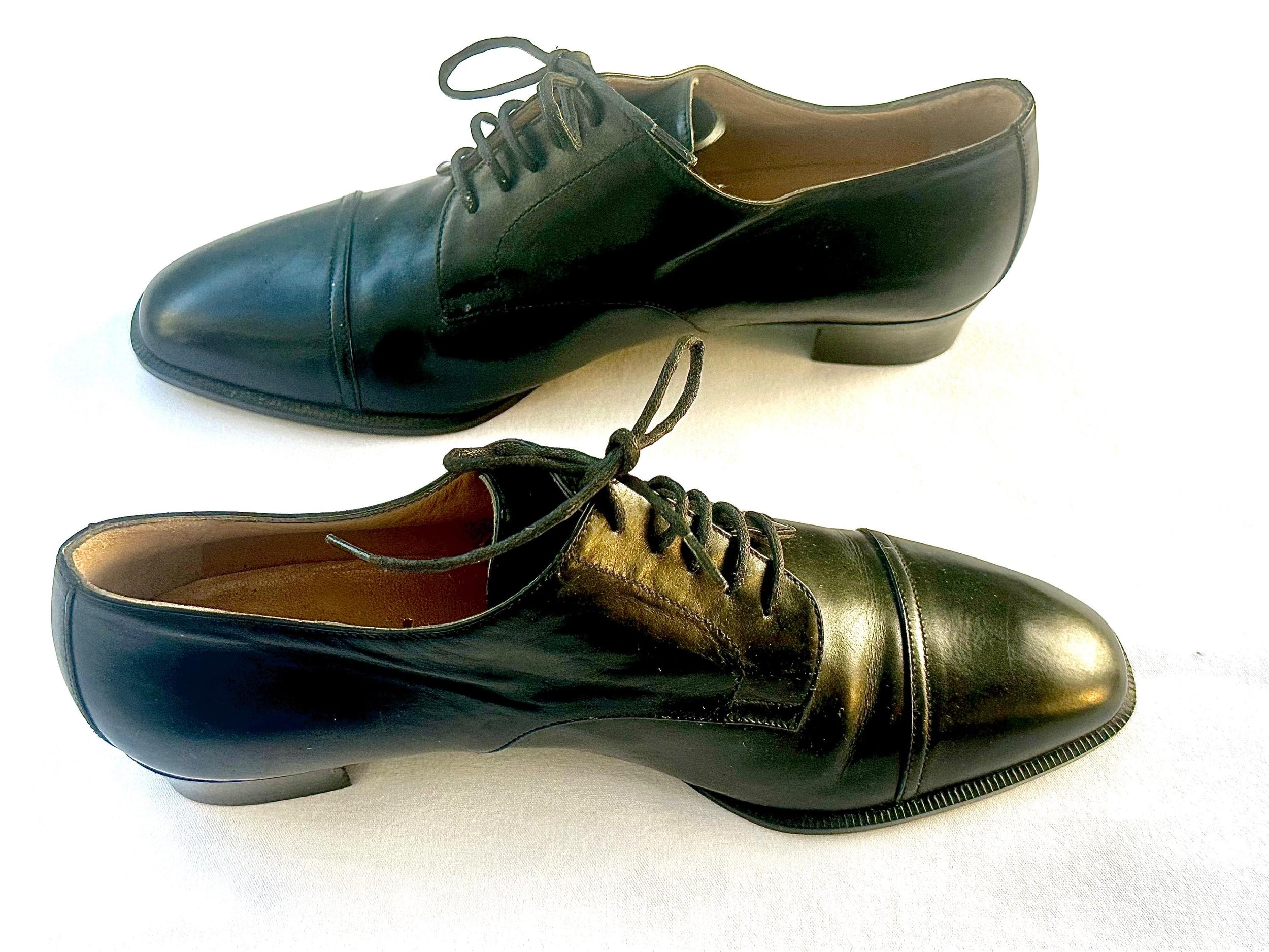 Hermes Vintage Black Leather Ladies Brogues
