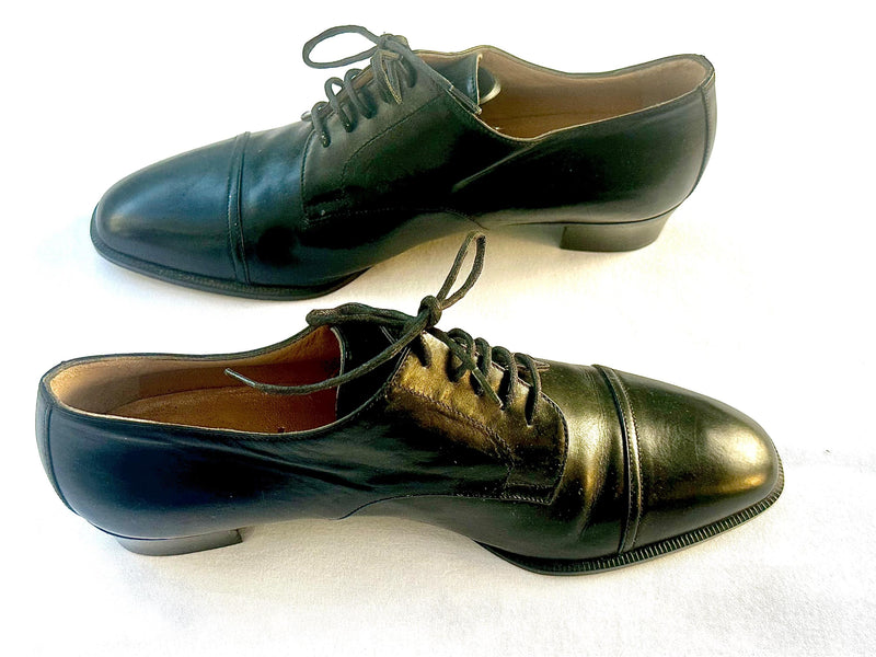 Hermes Vintage Black Leather Ladies Brogues