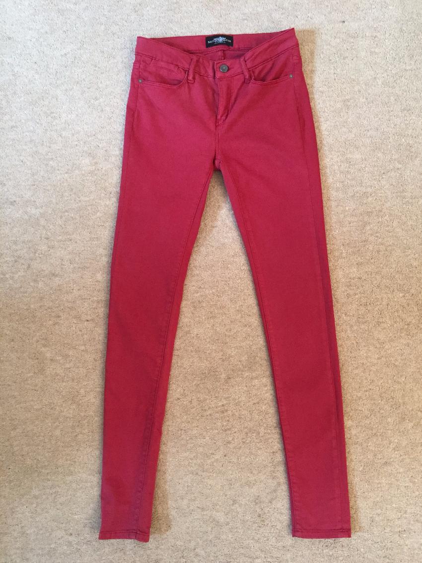 SALTSPIN dark red skinny stretchy jeans