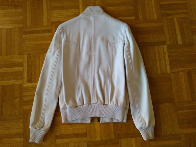 Dolce & Gabbana Womens White Leather Jacket