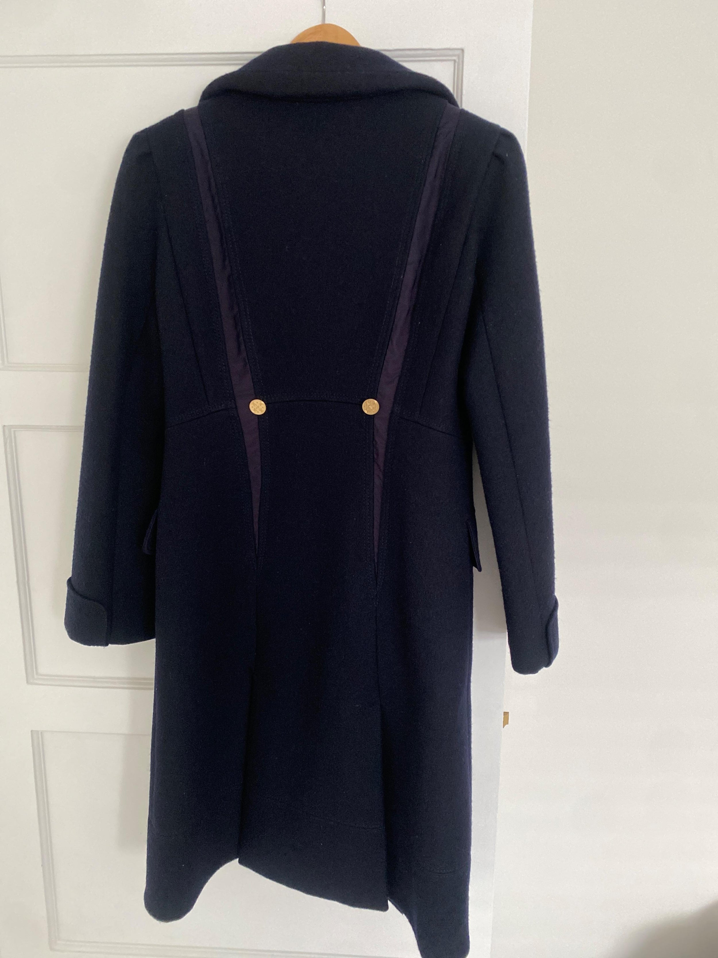 Navy Wool Tailored Coat