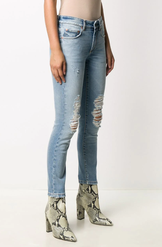 Givenchy ripped mid-rise skinny jeans blue