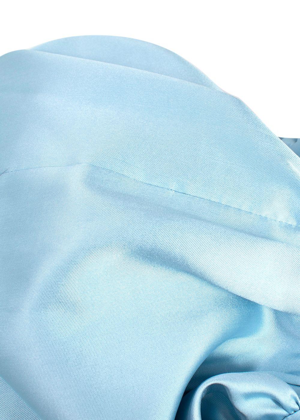 Hucklebones Blue Twisted Sleeve High Low Dress