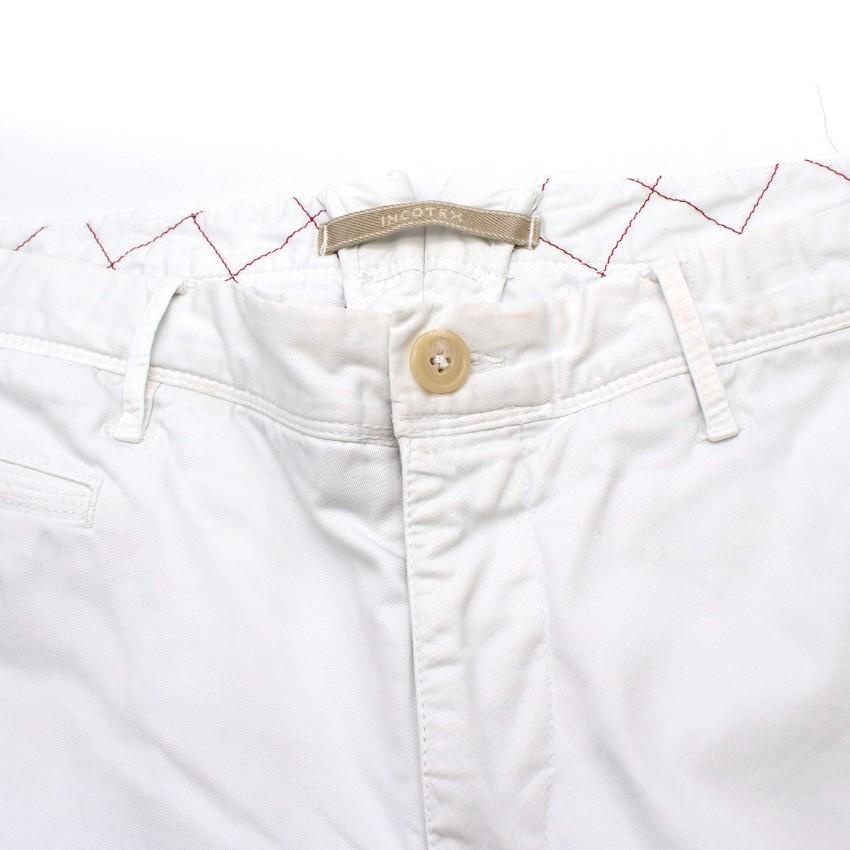 Incotex White Straight-leg Chino Trousers