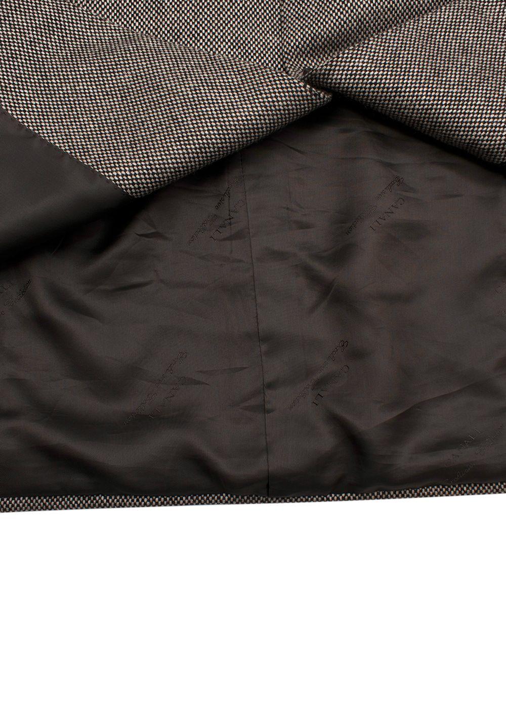 beige & black basketweave cashmere blazer