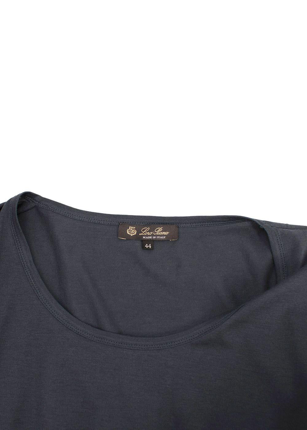Loro Piana Charcoal Grey Cotton T-Shirt