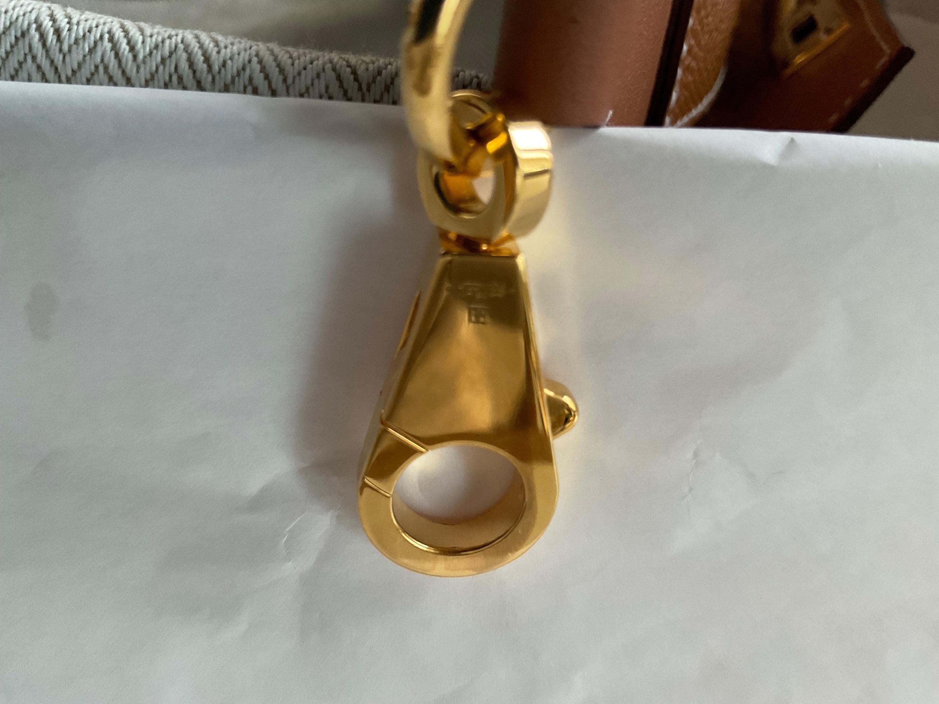 Hermes Gold Kelly Pocket Strap with Gold Hardware