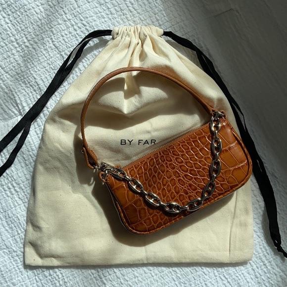 ByFar Croc Embossed Mini Rachel Bag