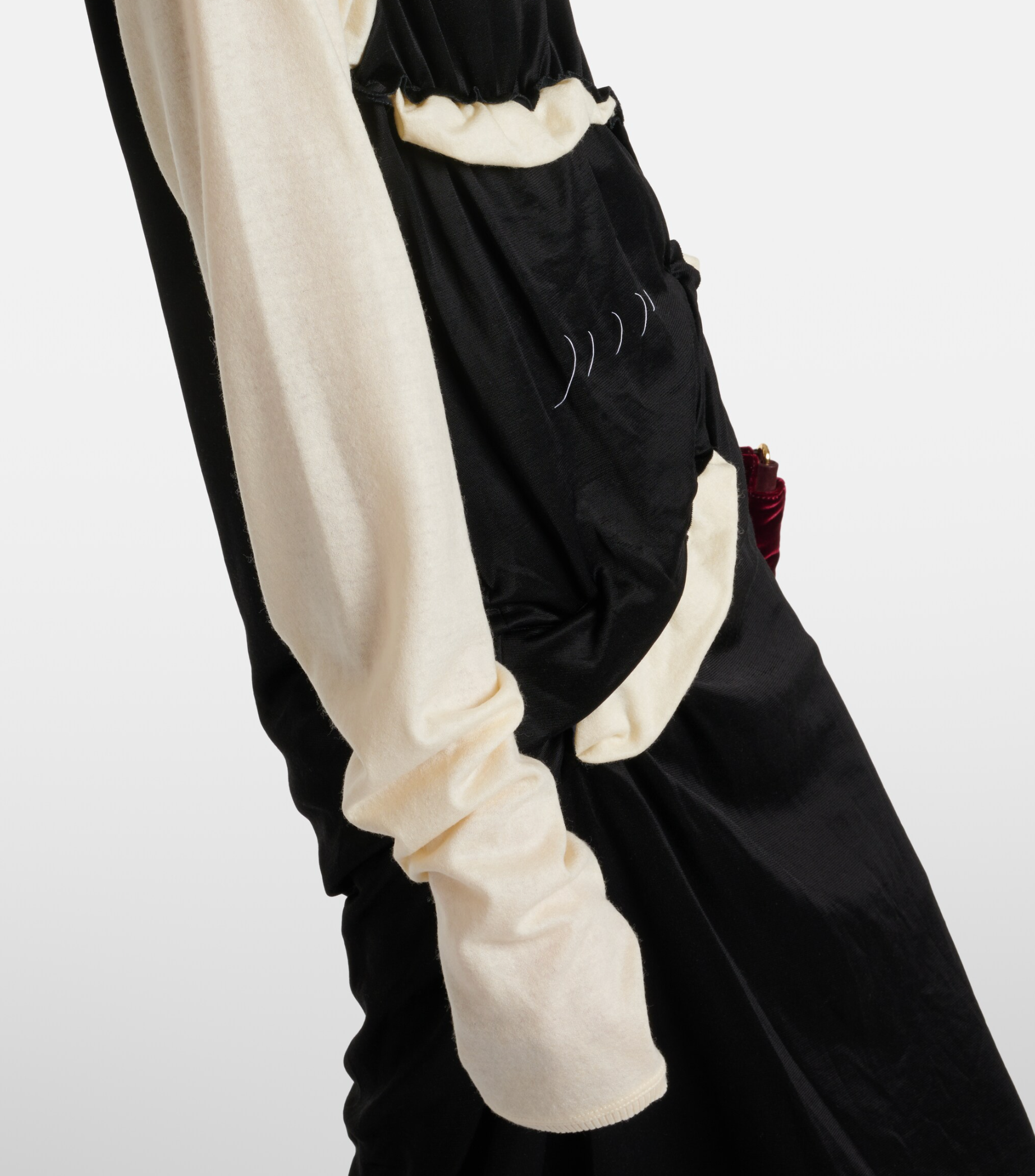 Maison Margiela Spliced Gathered Jersey Midi Dress