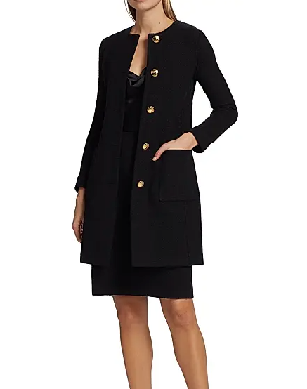 St. John Bouclé Twill Topper Jacket