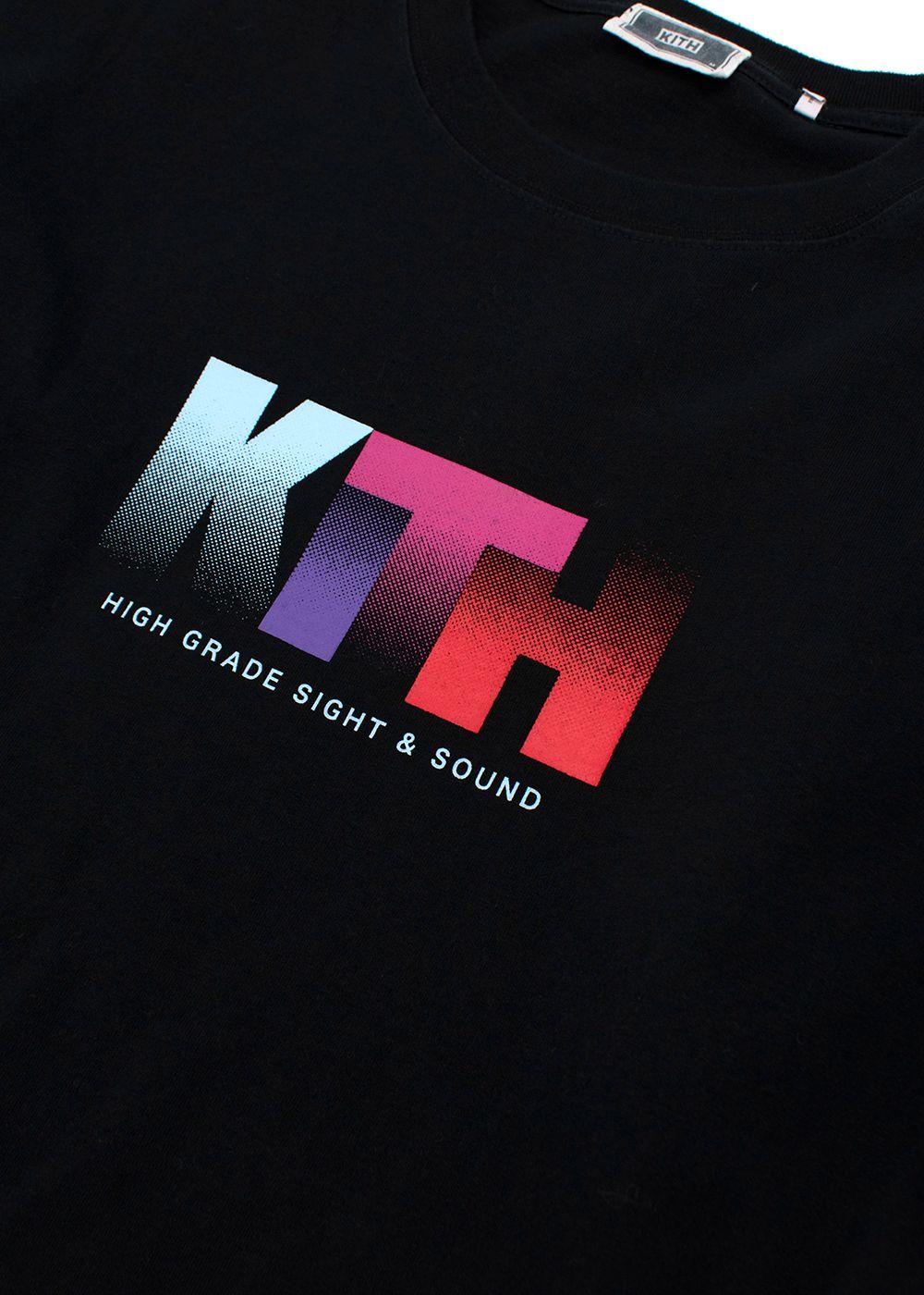 Coloured Logo Printed Black Cotton Long Sleeve T-shirt