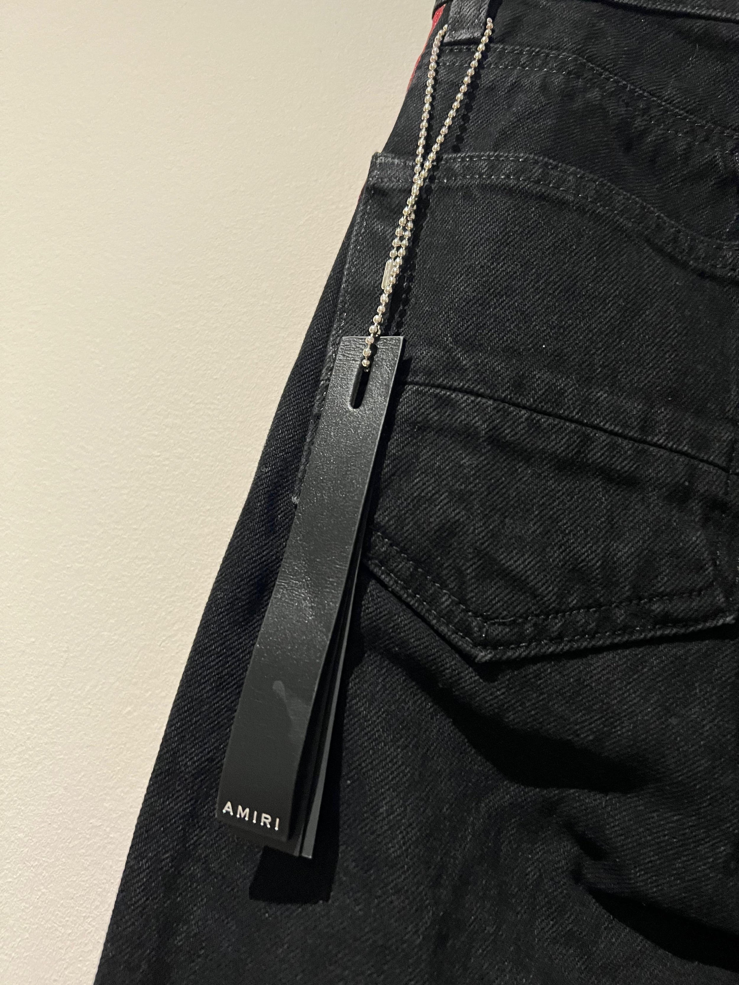 Black Denim High Rise Side Stripe Jeans