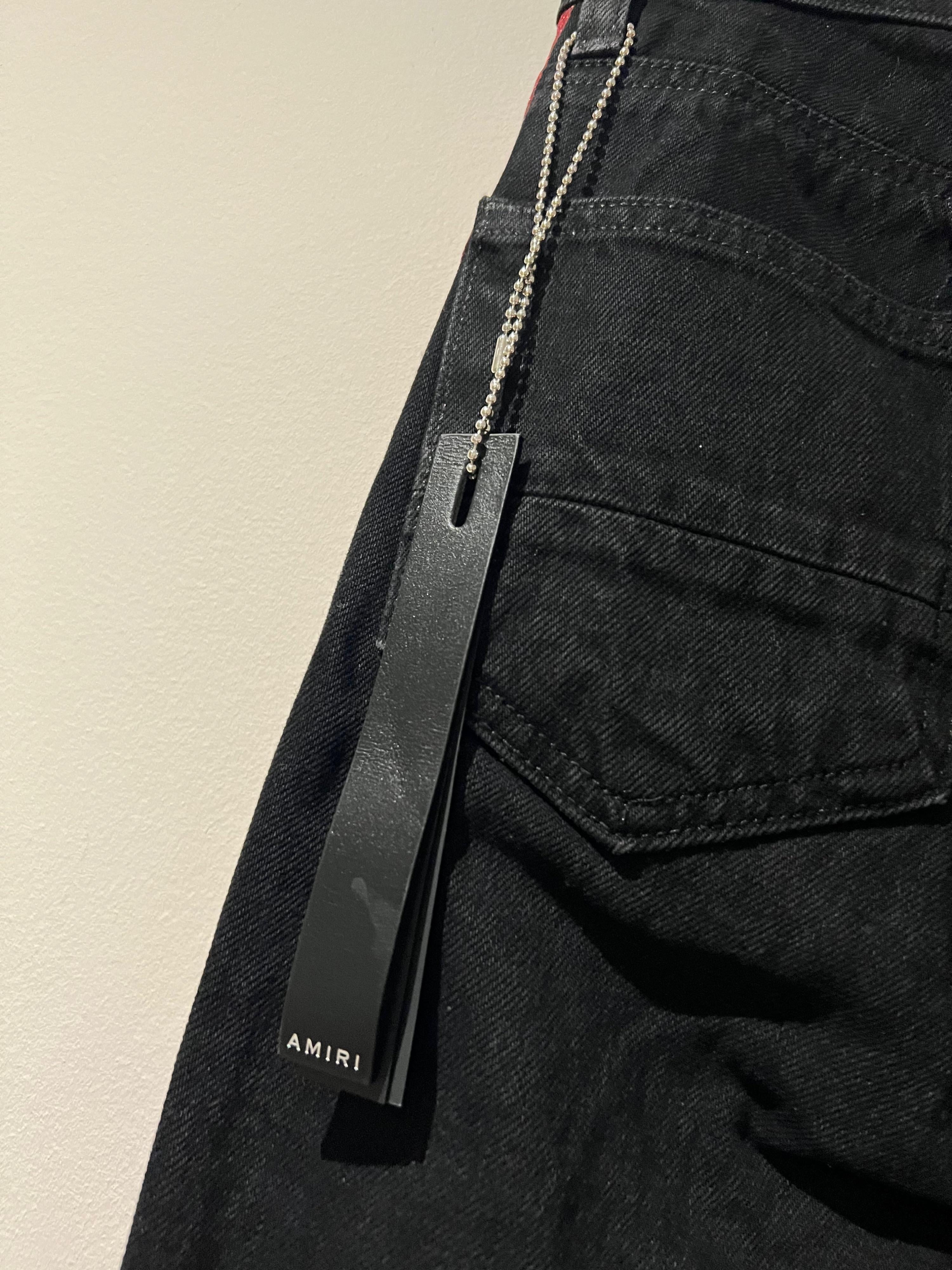 Black Denim High Rise Side Stripe Jeans