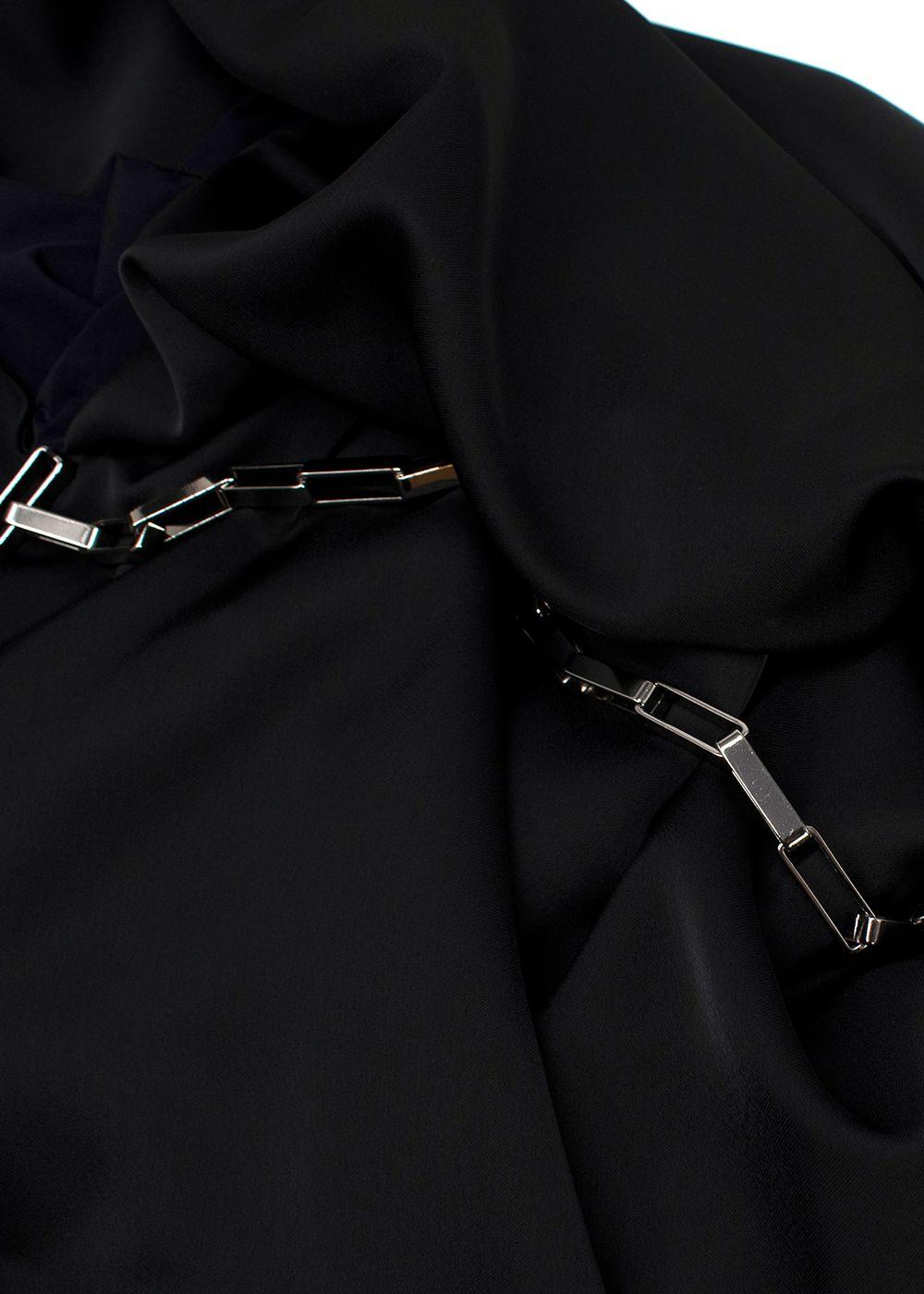 The Attico Black Chain Embellished Open-Back Satin Gown