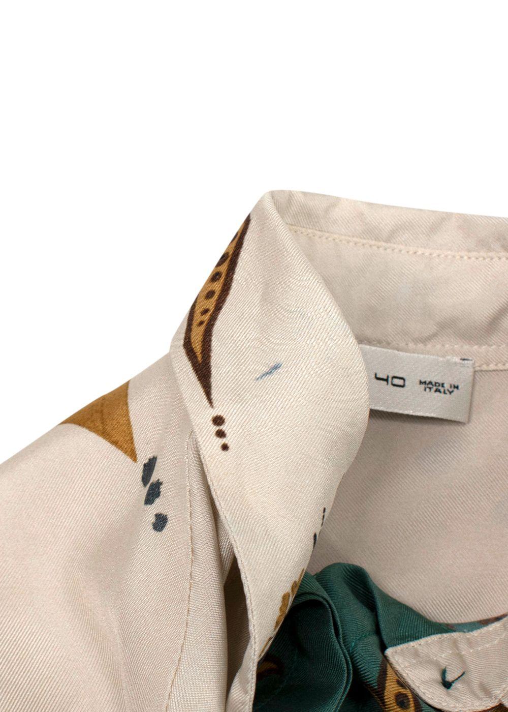 Etro Ivory Printed Silk Shirt