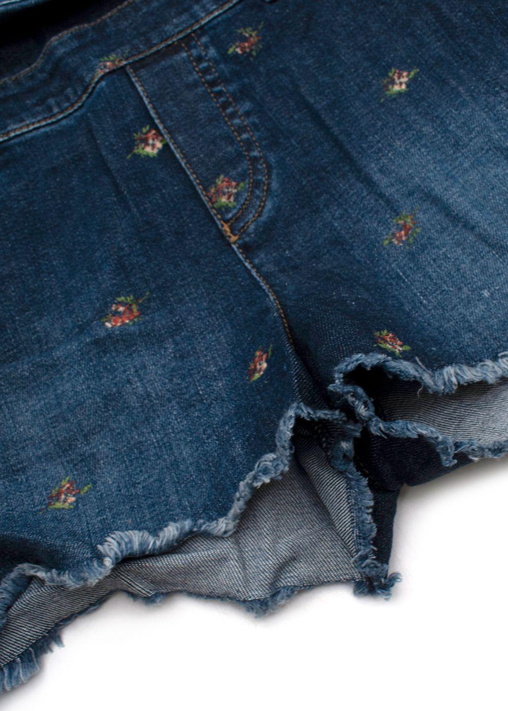 Bonpoint Denim Floral Print Overalls 8 Years