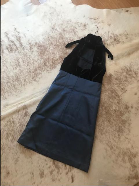 Fabi Halterneck Velvet Panelled Dress