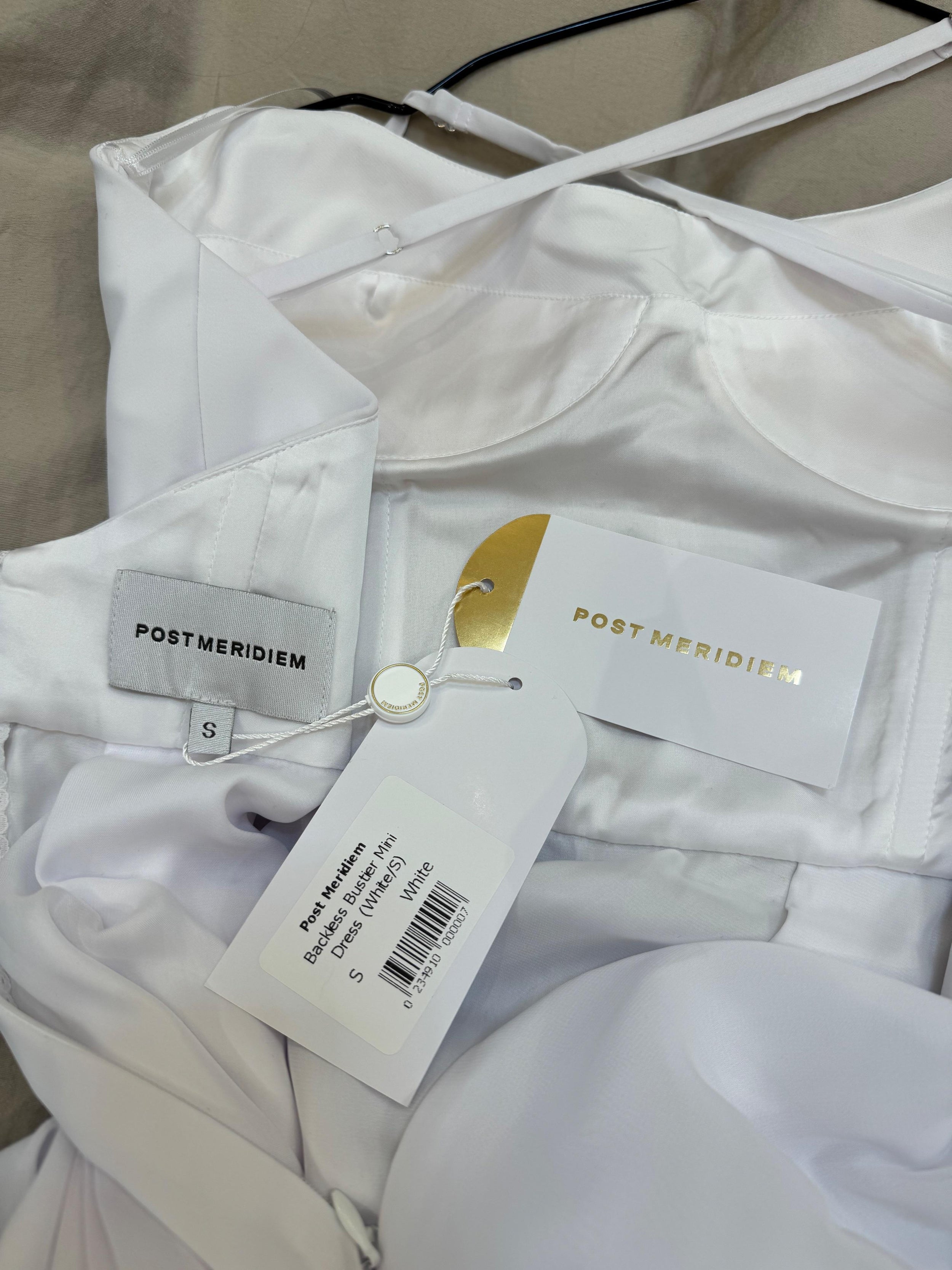 Post Meridiem White Strapless Mini Dress