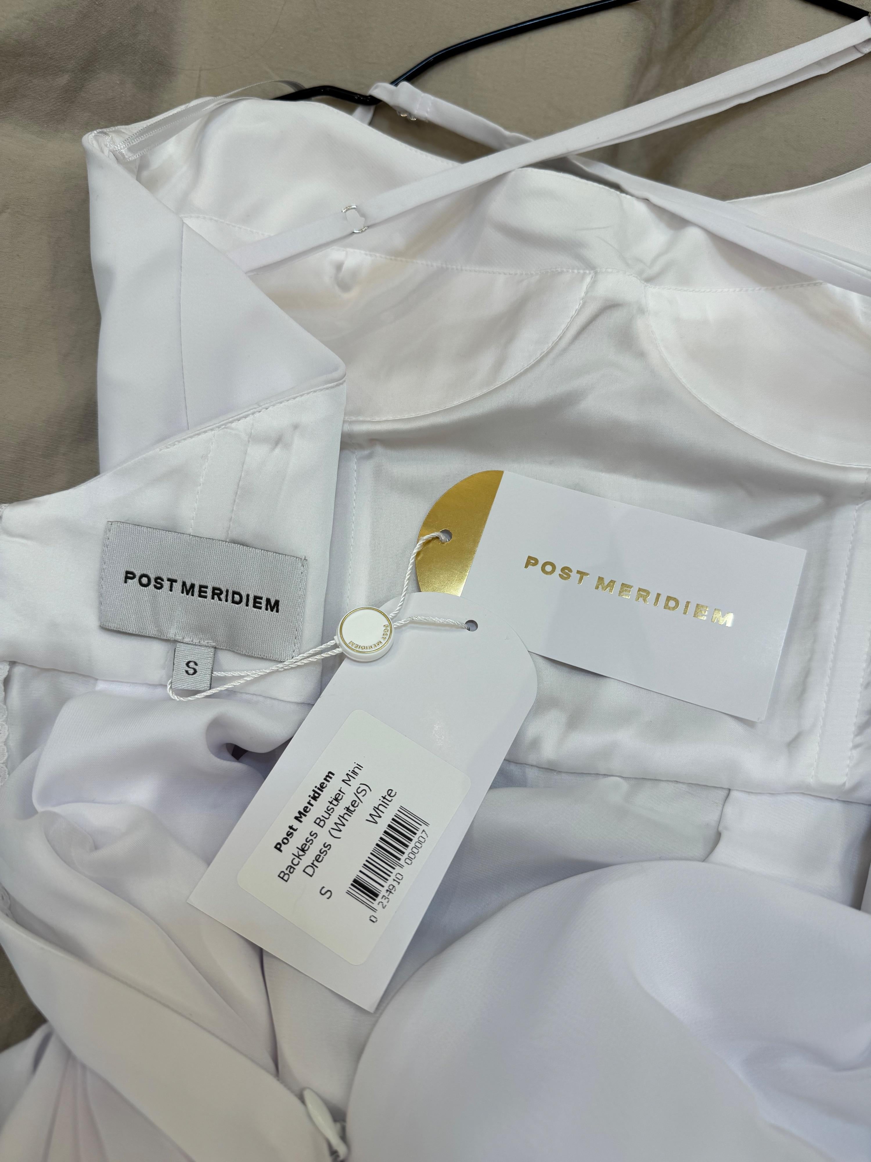 Post Meridiem White Strapless Mini Dress