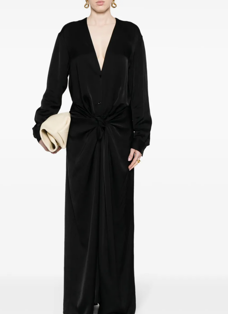 Toteme Knot-Detail Satin Dress