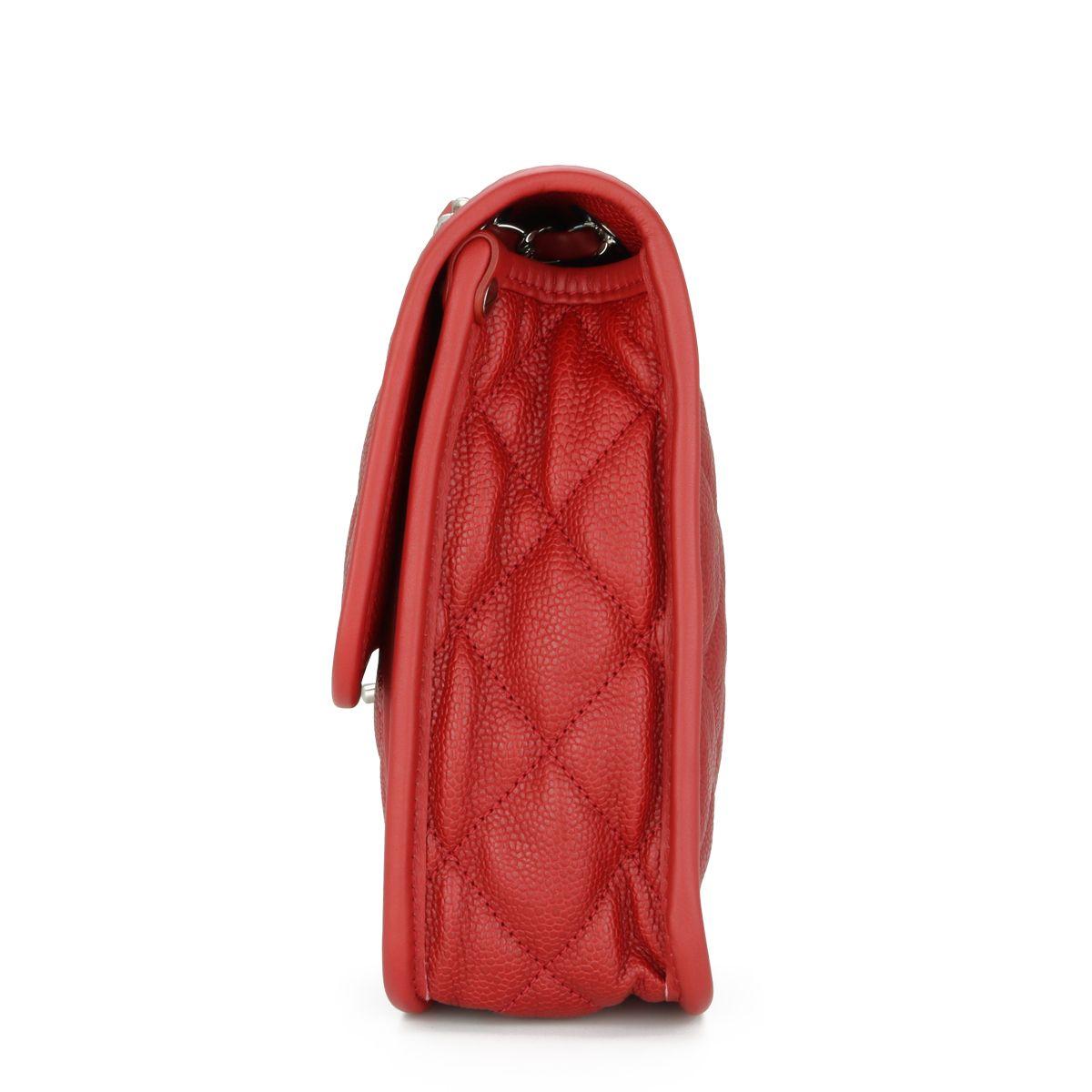Chanel Red Caviar Leather French Riviera Flap Bag