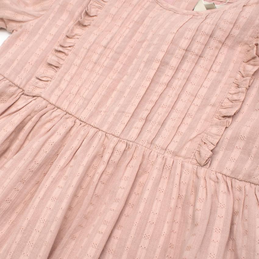 Bonnet a Pompon Pink Long Sleeve Patterned Dress