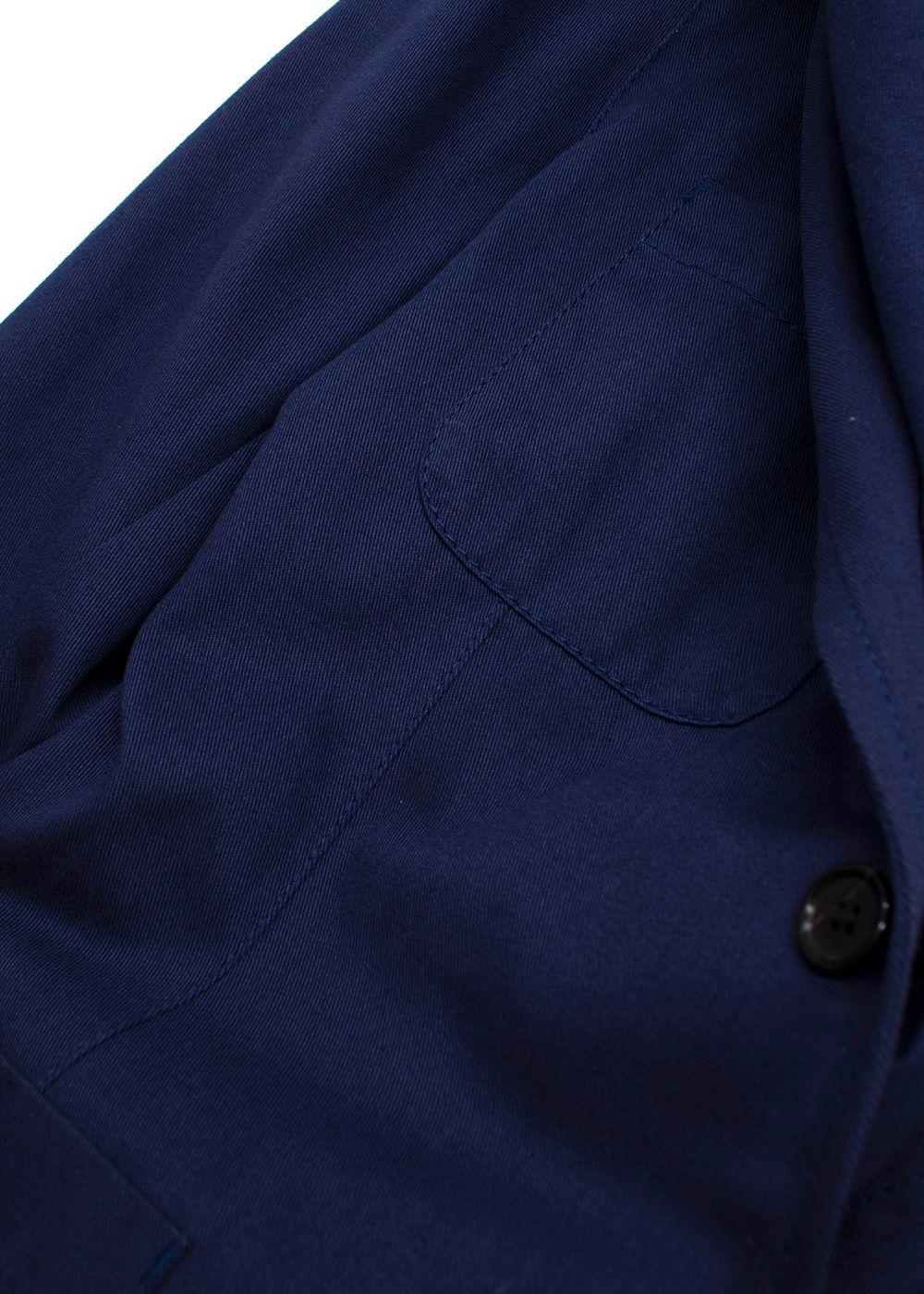 Comme Des Garcons Navy Unlined Longline Trench Coat