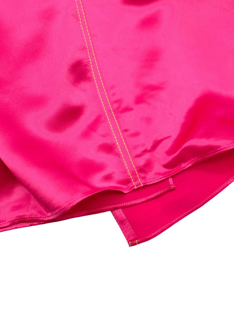Sies Marjan Lace & Buckle Detail Pink & Orange Satin Midi dress